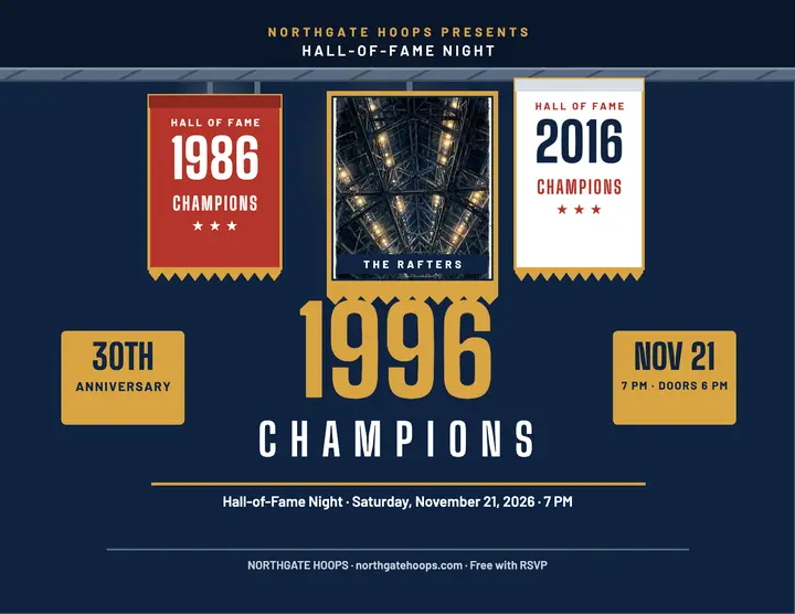 Northgate Hoops champions night flyer: basketball champions flyer template