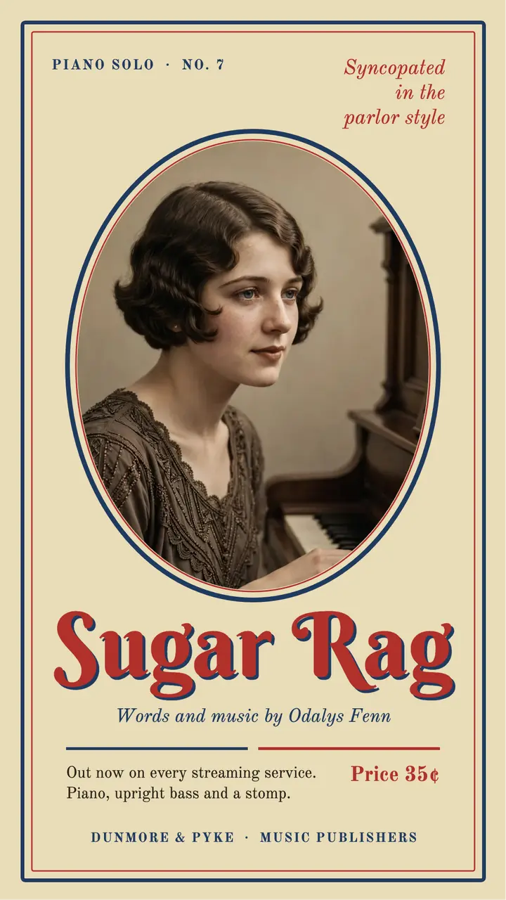 Sugar Rag ragtime sheet-music single story template