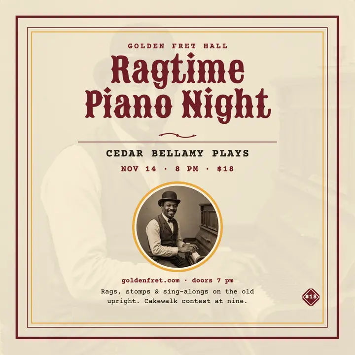 Ragtime piano night with Cedar Bellamy template