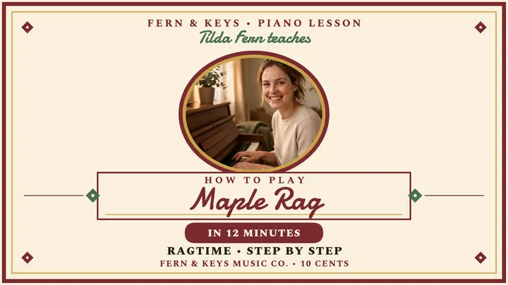 Fern and Keys ragtime piano thumbnail template