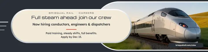 Brisqual Rail crew hiring LinkedIn banner template
