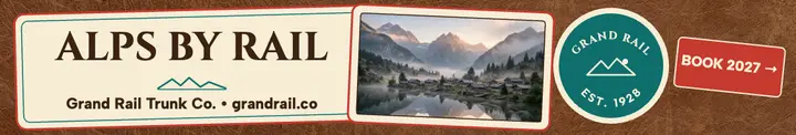 Grand Rail Trunk alpine labels cover template