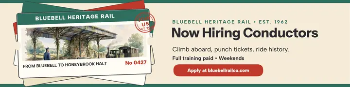 Bluebell railway conductor hiring banner template