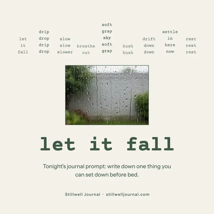 Evening journal prompt concrete poem square post: evening journal prompt post template