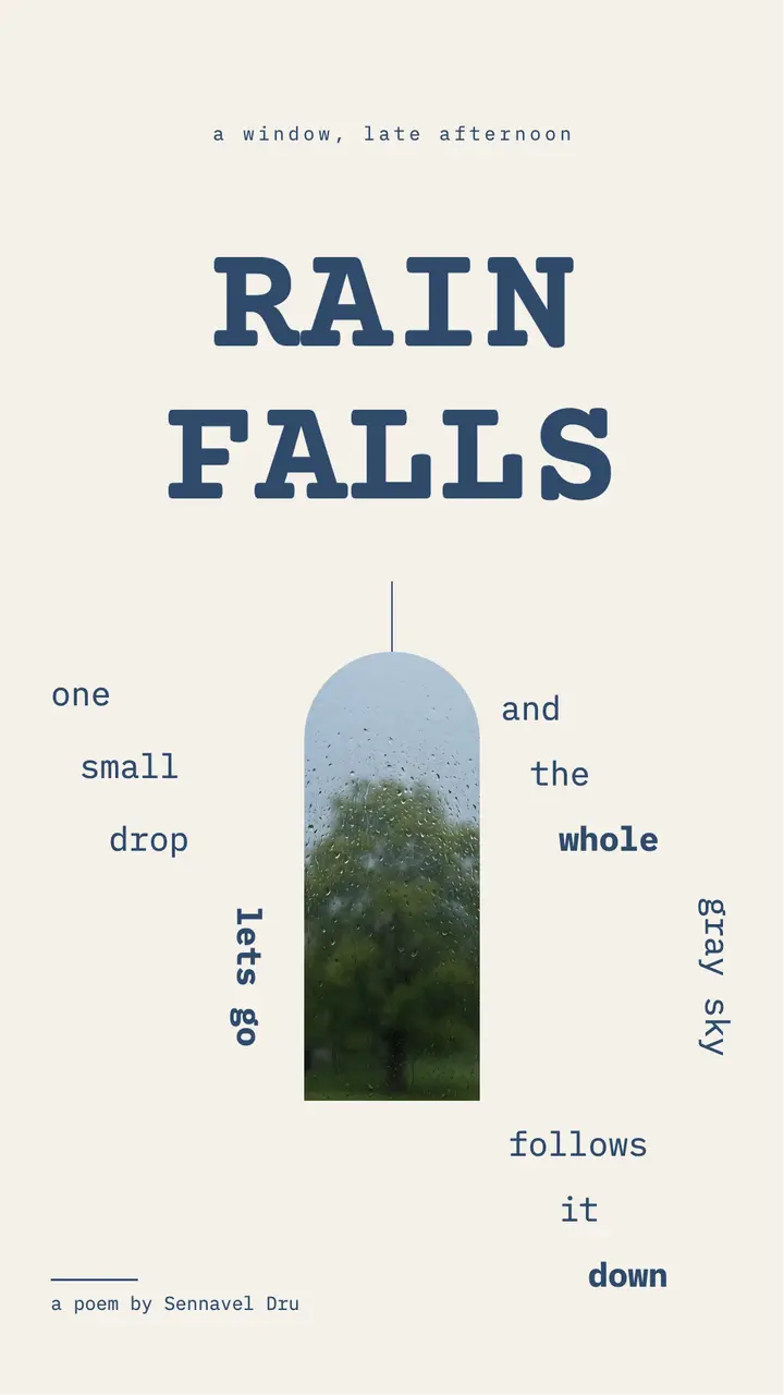 Rain falls concrete poem story template