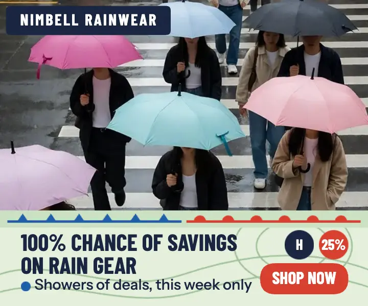 Nimbell Rainwear forecast sale ad template
