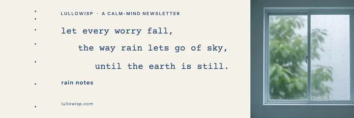 Rain notes calm-mind newsletter header template