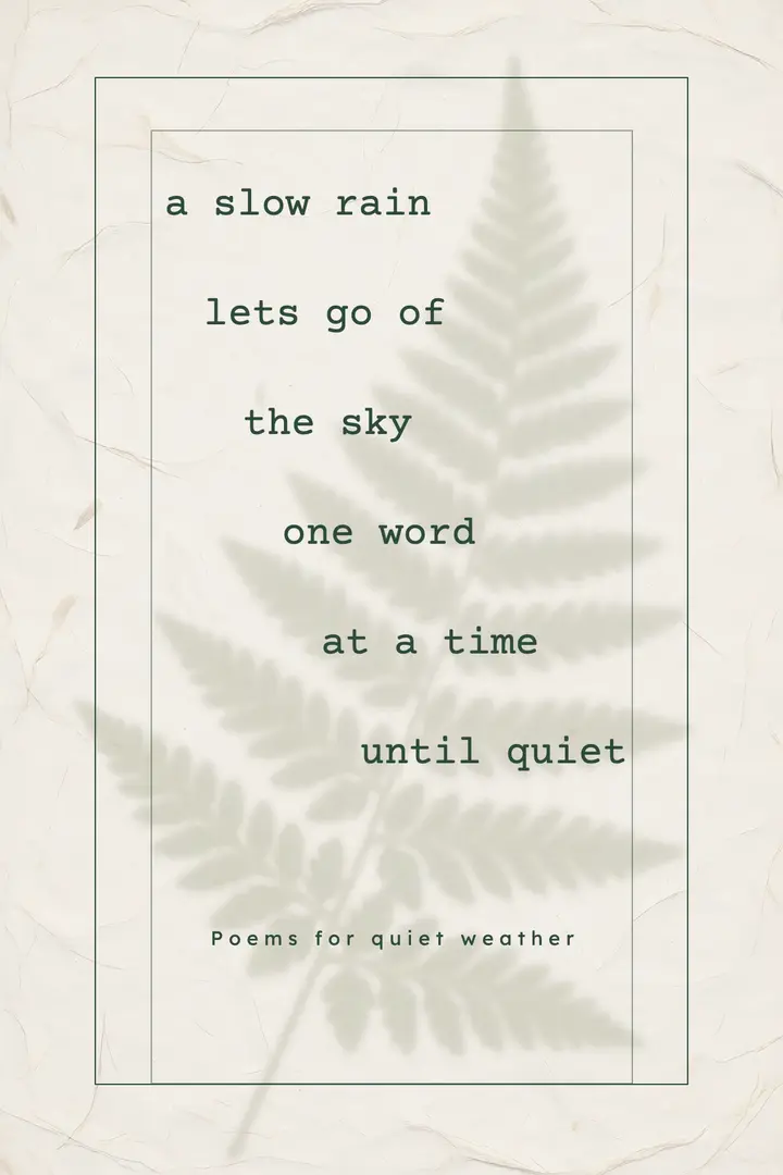 A slow rain poem poster template