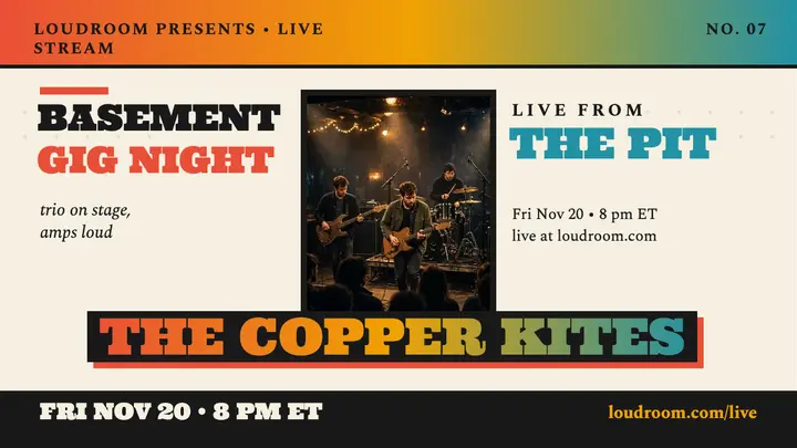 Copper Kites basement gig night thumbnail template