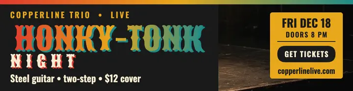 Copperline Trio honky-tonk night billboard template