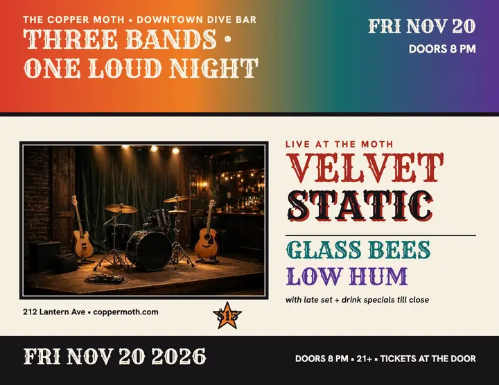 Copper Moth three-band gig poster template