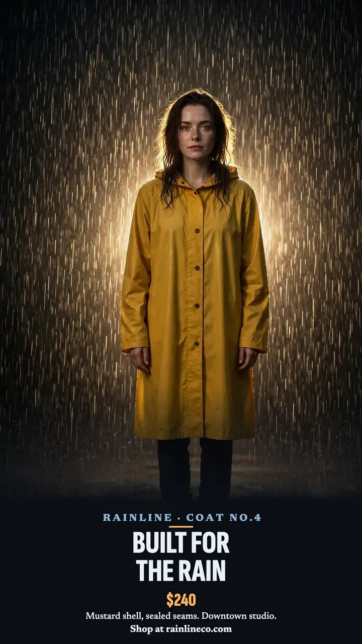 Rainline raincoat backlit rain story template