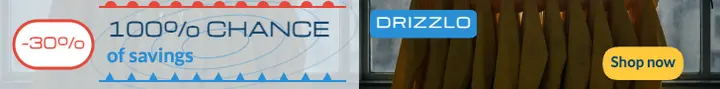 Drizzlo raincoat sale forecast banner ad template