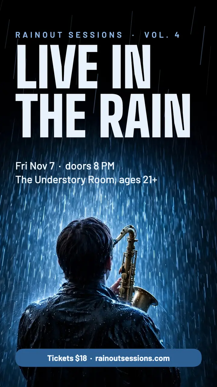 Rainout Sessions live gig story template