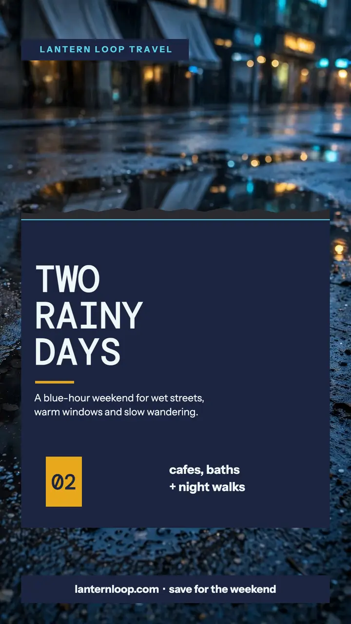 Two Rainy Days puddle travel story template