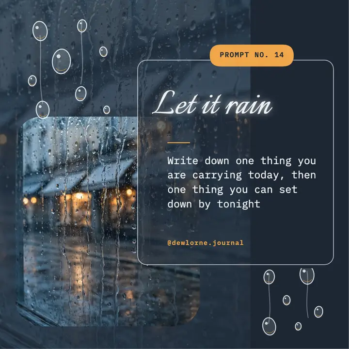 Let it rain journaling prompt post template