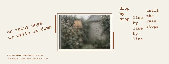 Petrichora rainy-day journaling circle cover template