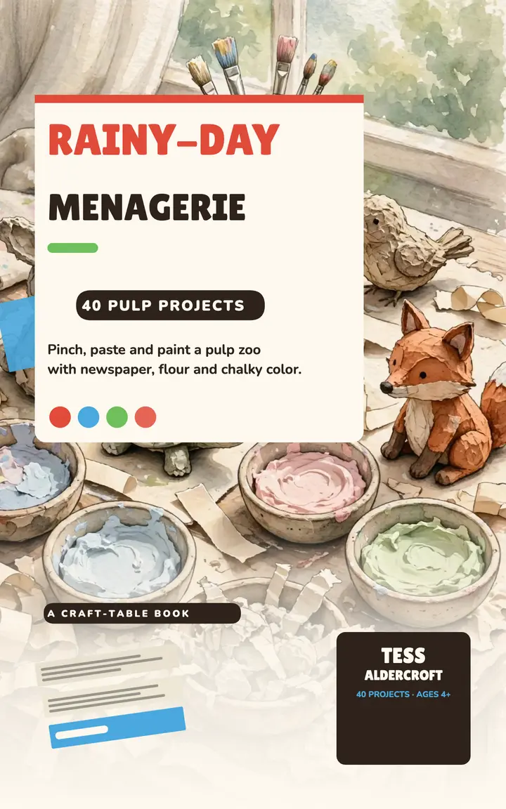 Rainy-Day Menagerie pulp craft ebook template
