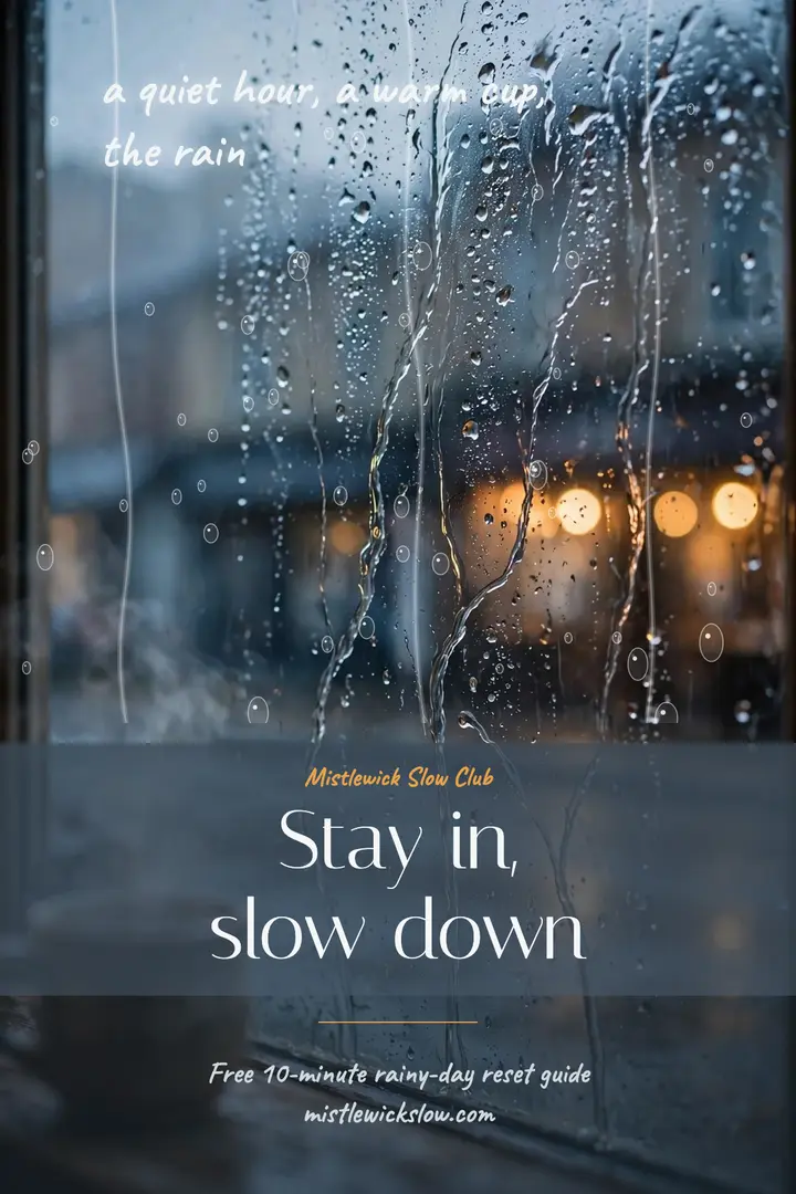 Rainy day reset poster: wellness poster template