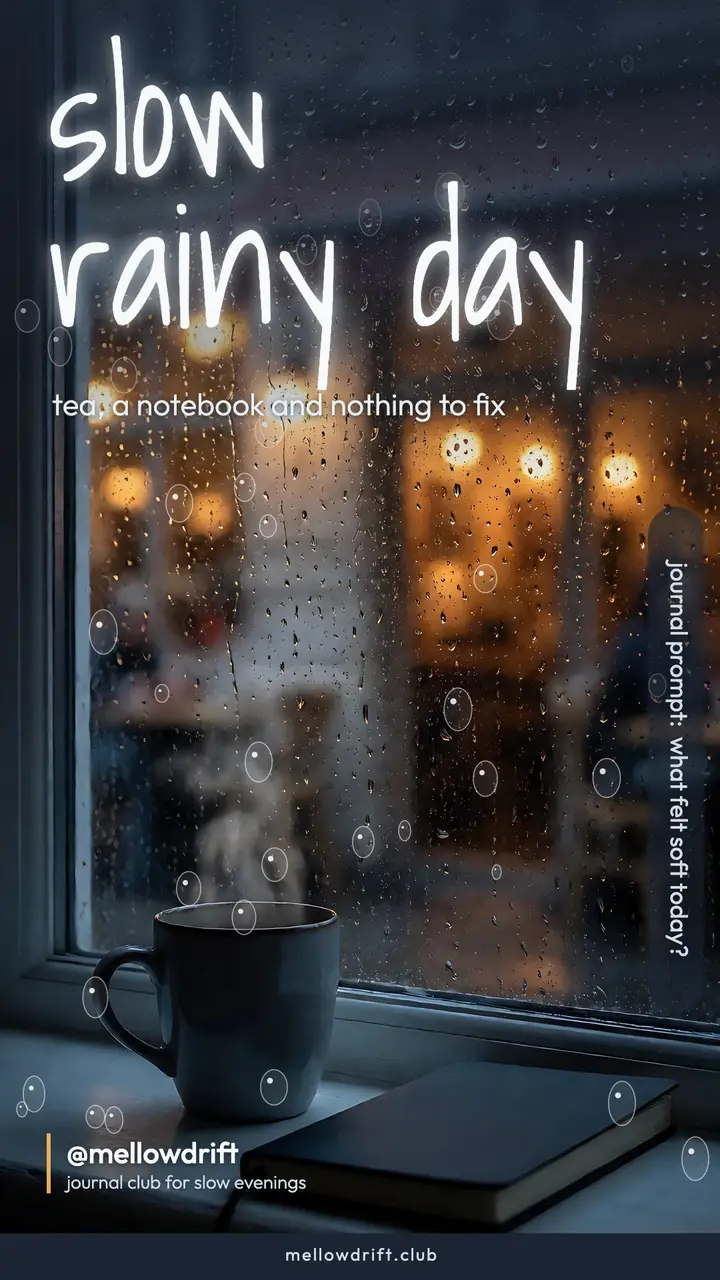 Mellowdrift rainy day ritual story template