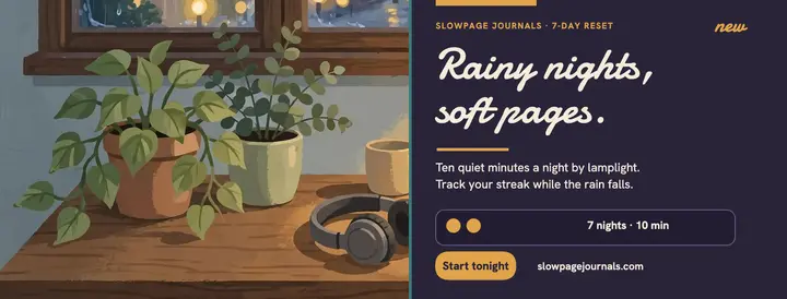 Rainy desk journaling reset cover template