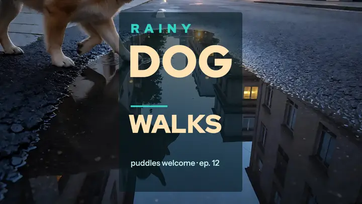 Rainy dog walk puddle thumbnail template