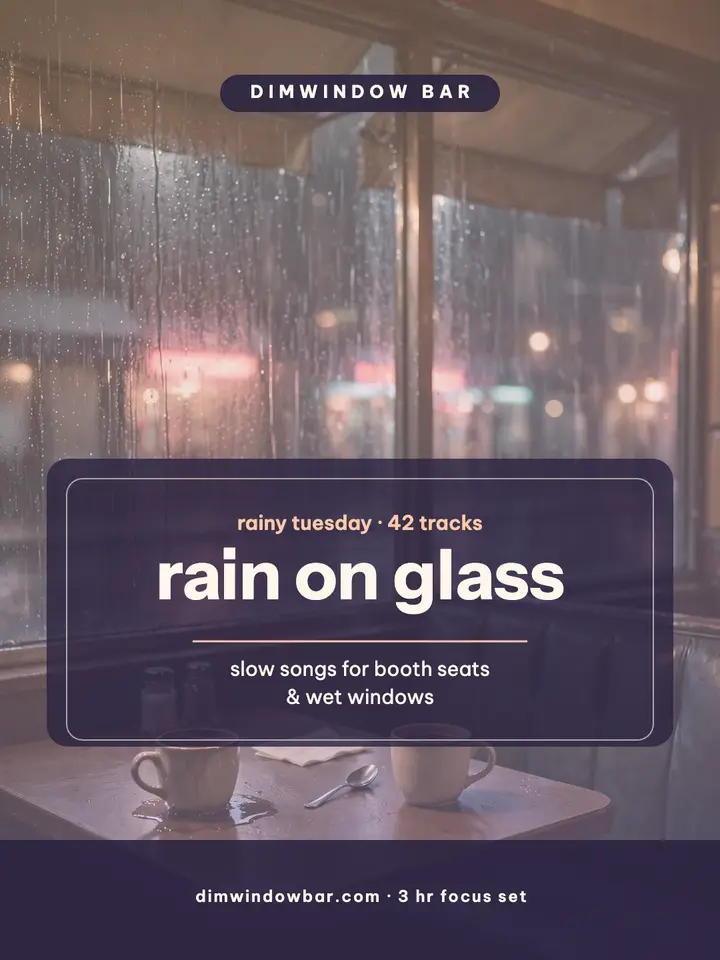 Dimwindow rainy evening playlist cover template