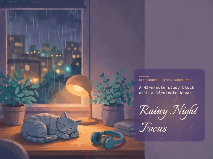 Rainy Night Focus study workshop slide template