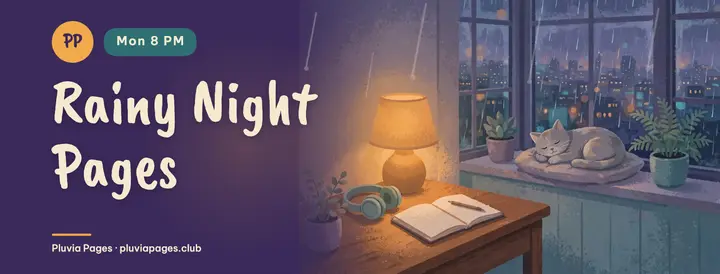 Rainy Night Pages journaling club cover template
