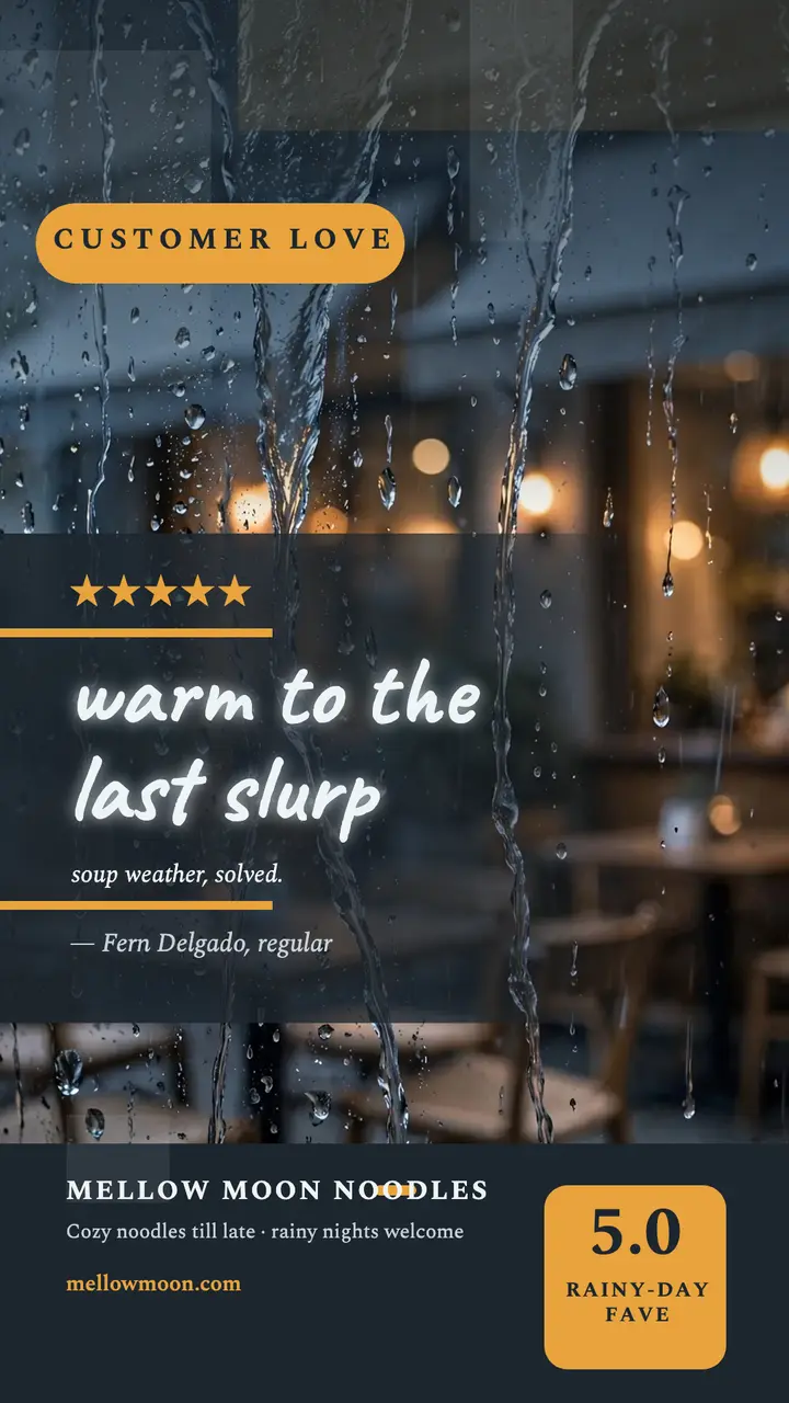 Mellow Moon rainy noodle review story template