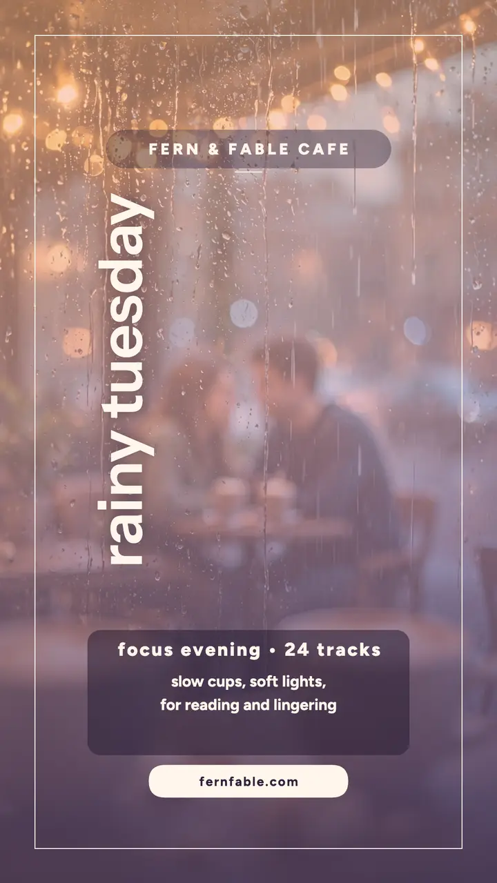 Rainy Tuesday cafe playlist story template