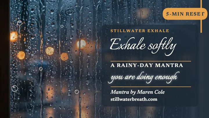 Rainy window exhale affirmation thumbnail template