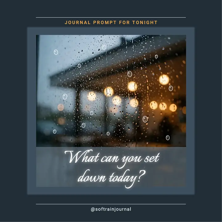 Rainy window evening journaling prompt: journaling prompt post template