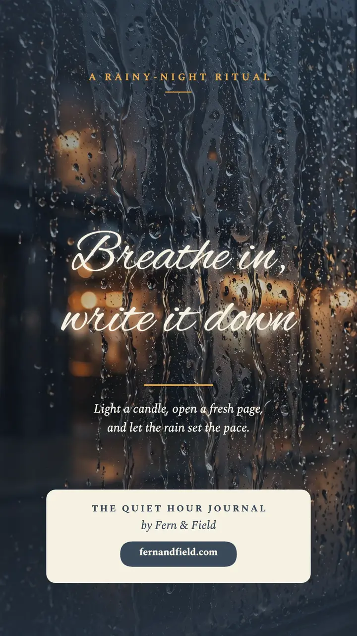 Rainy window journaling wellness story template