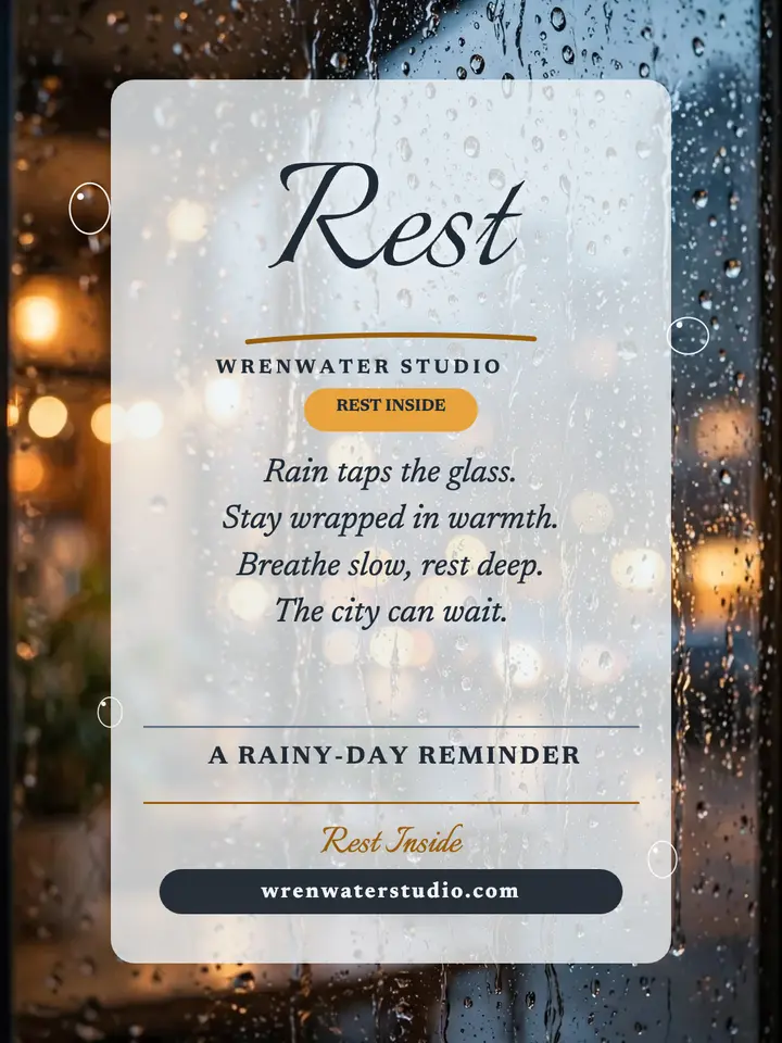 Wrenwater rainy window rest portrait template