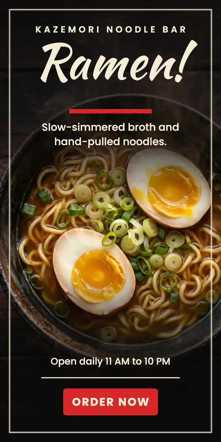 Ramen! noodle bar ad template