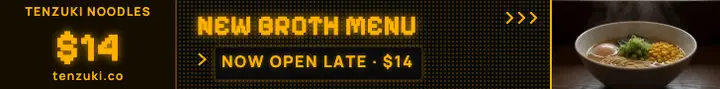 Tenzuki Noodle Counter new menu LED leaderboard ad template
