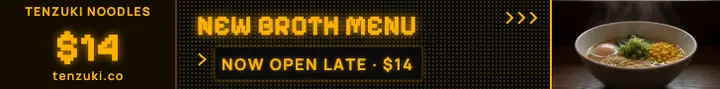 Tenzuki Noodle Counter new menu LED leaderboard ad template