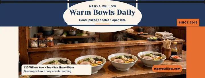 Menya Willow ramen noren cover template