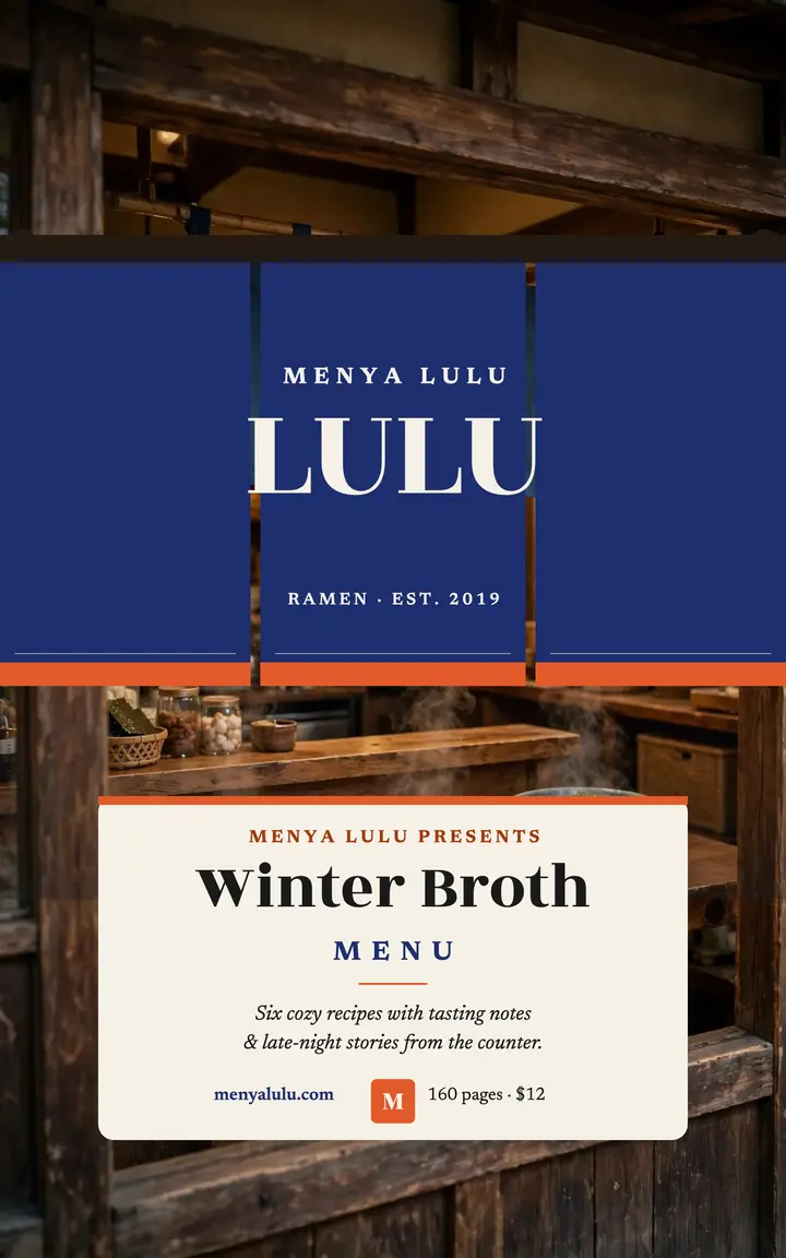 Menya Lulu winter broth menu cover template