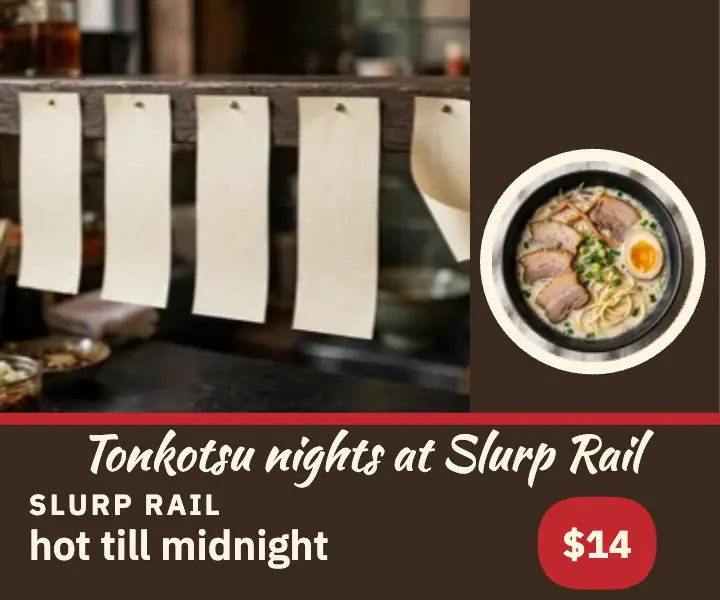 Slurp Rail ramen strip menu ad template
