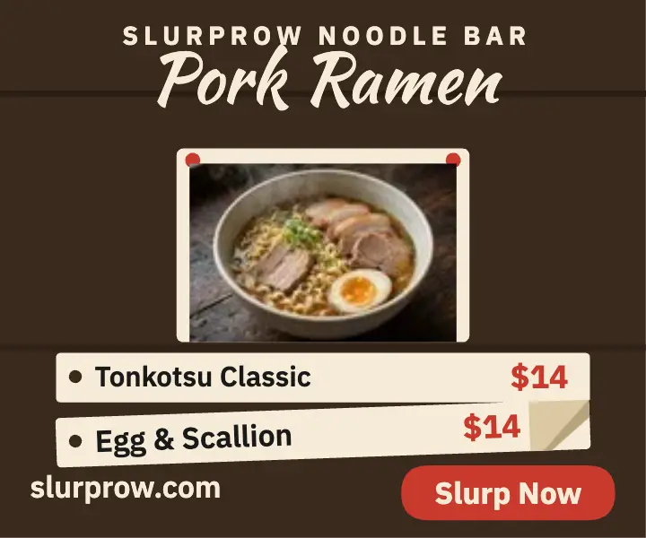 Slurprow ramen strip menu ad template