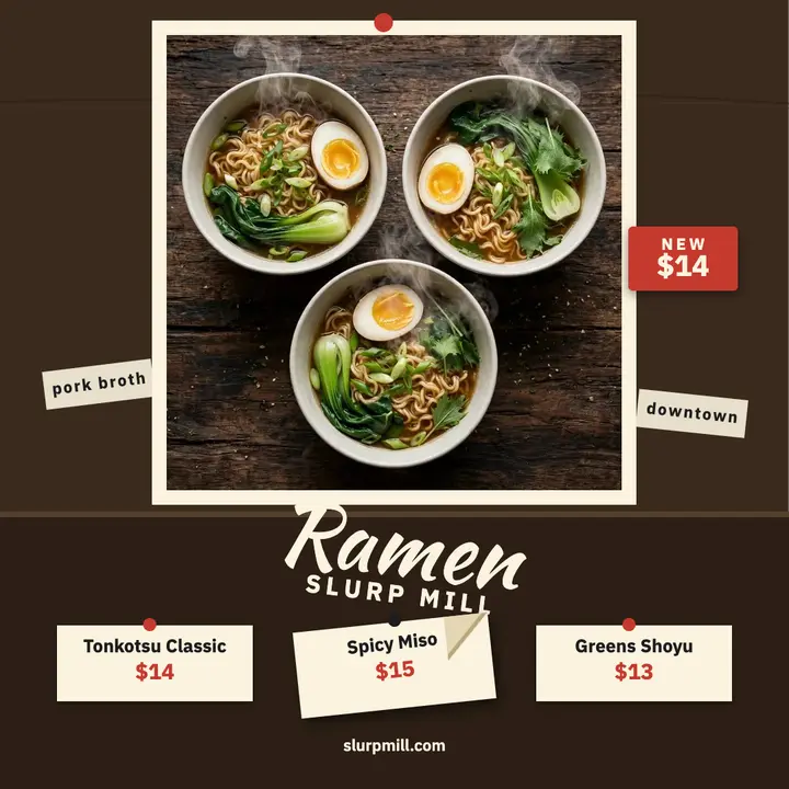 Slurp Mill ramen wall menu post template
