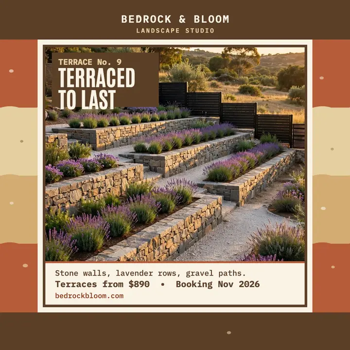 Bedrock and Bloom terraced garden post template