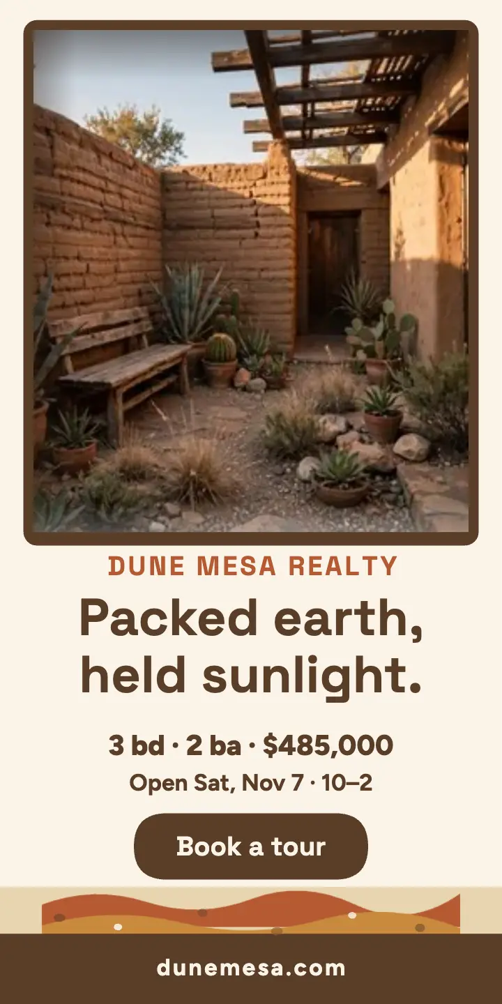 Rammed earth desert home ad template