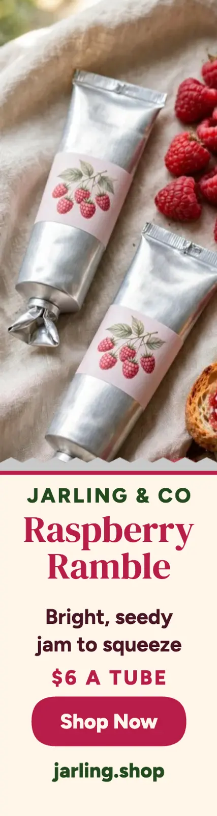 Jarling raspberry tube skyscraper ad template