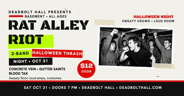 Rat Alley Riot Halloween punk gig post template