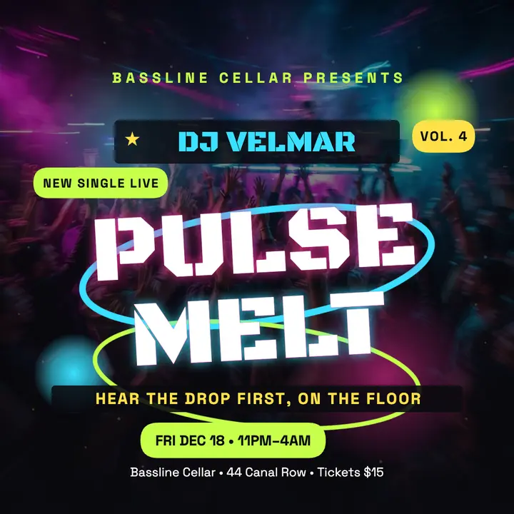 Pulse Melt DJ night rave flyer template