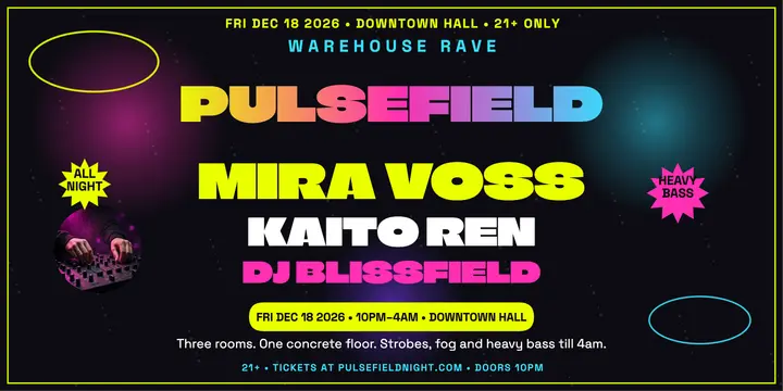 Pulsefield warehouse rave lineup post: rave lineup post template