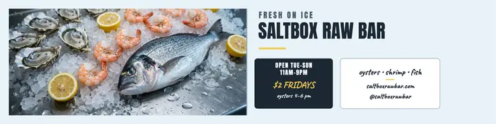 Saltbox Raw Bar ice display banner template
